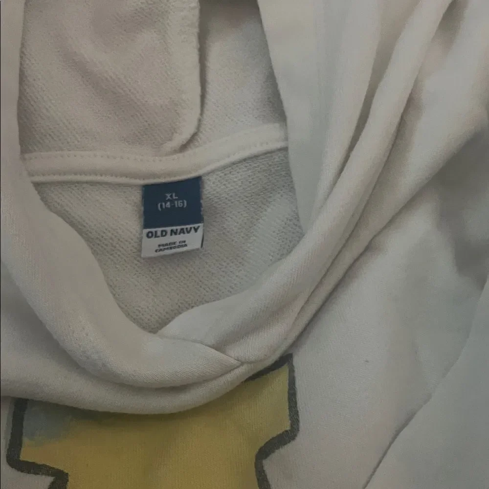 Old Navy White Hoodie with Multicolor 'All Good' Design
